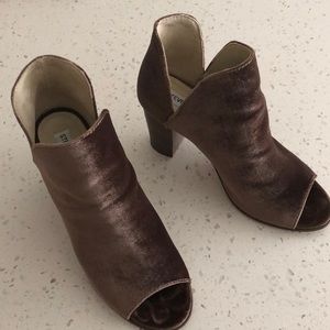Velvet Peep Toe Booties
